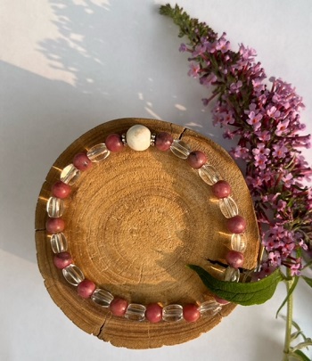 Armband Bergkristall Rhodonit Magnesit.2