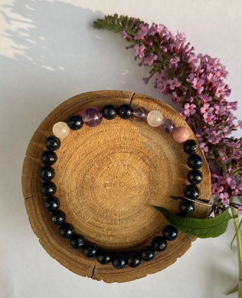 Armband Lapislazuli Jade weiß Lavendelquarz