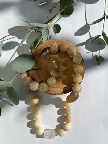 Kette Zitronenmondstein Bergkristall2